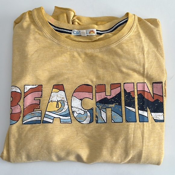 Yellow Beachin' Graphic Sweatshirt Size 1X - Picture 9 of 9